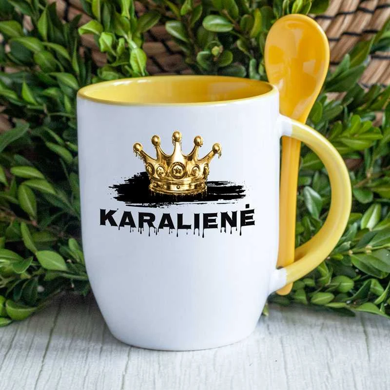 Puodelis su šaukšteliu "Karalienė"