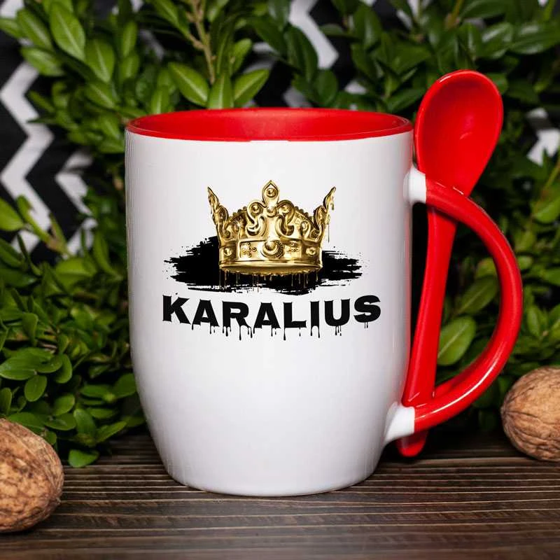 Puodelis su šaukšteliu "Karalius"