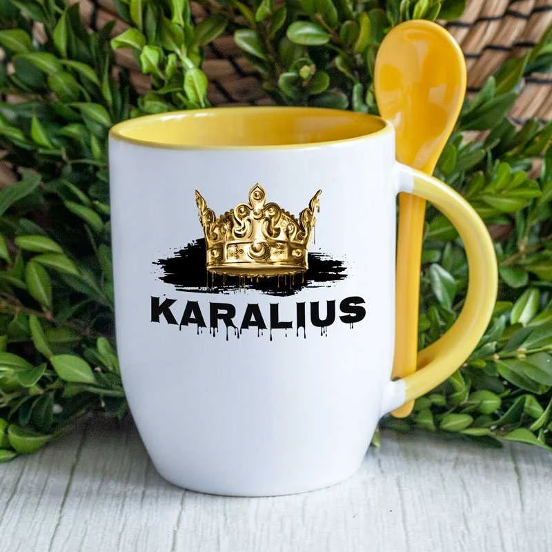 Puodelis su šaukšteliu "Karalius"