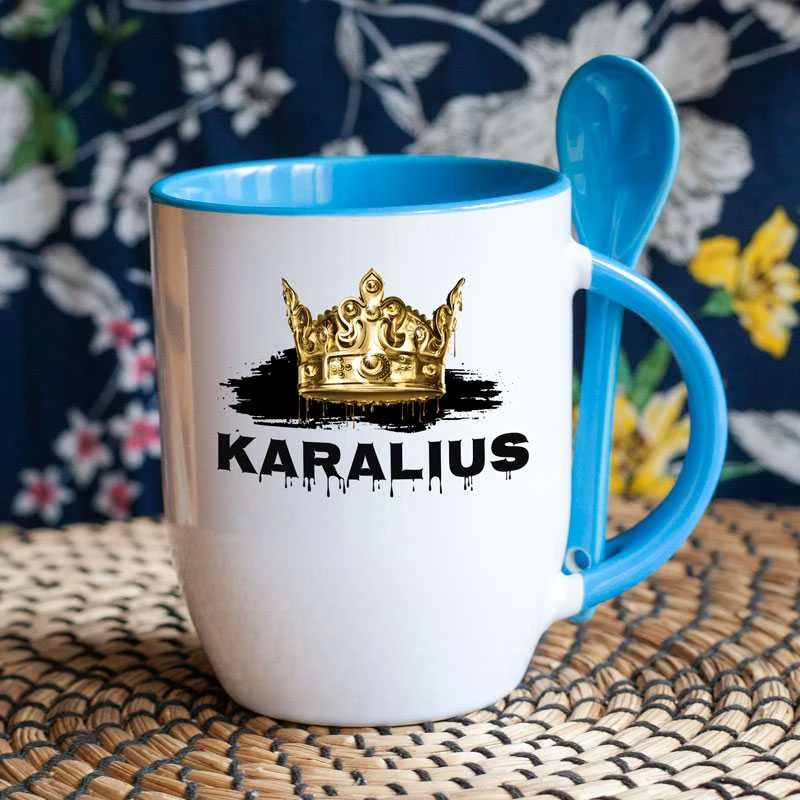 Puodelis su šaukšteliu "Karalius"