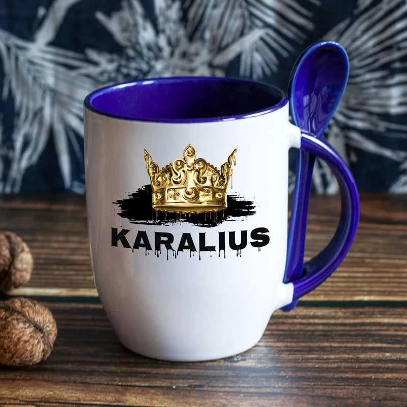 Puodelis su šaukšteliu "Karalius"