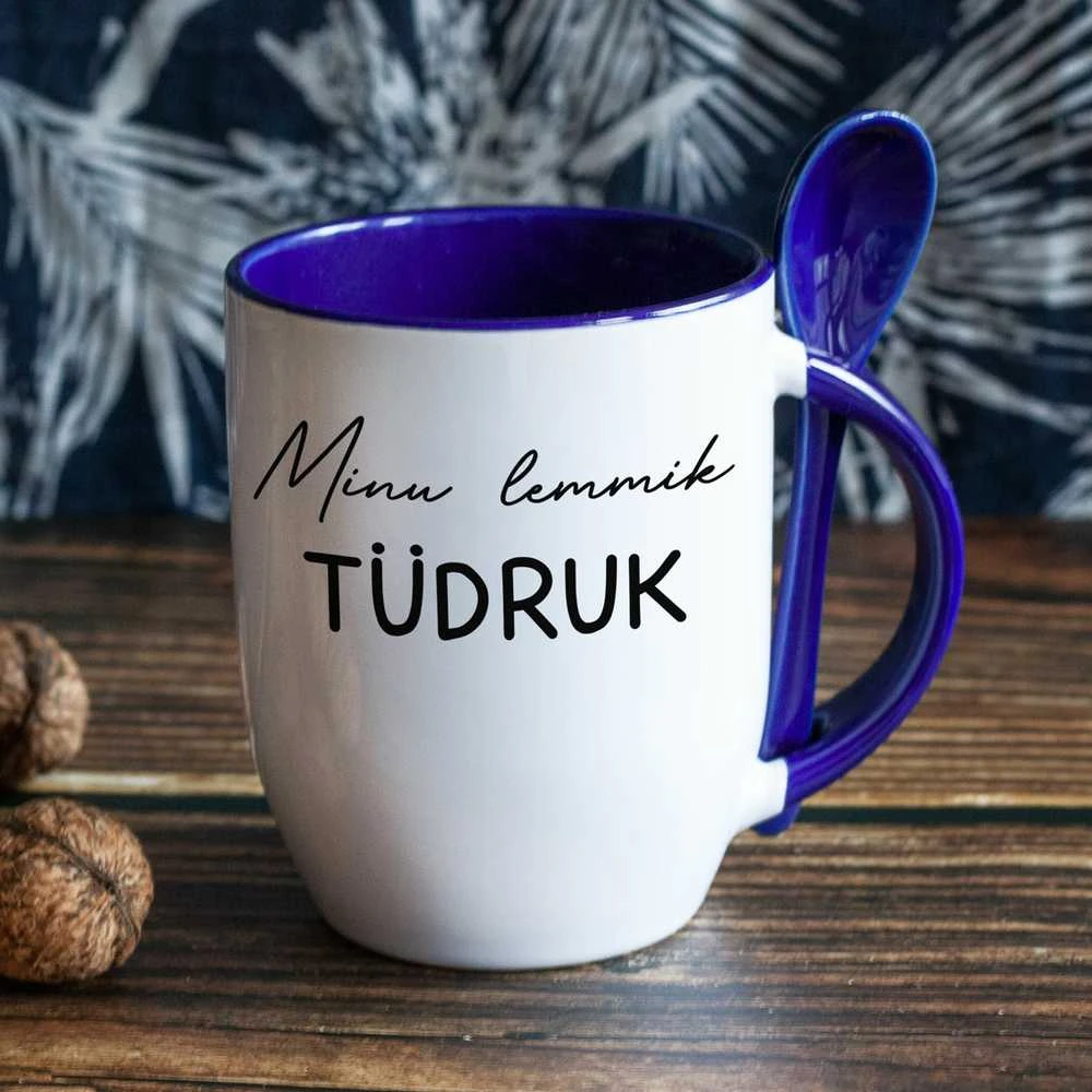 Puodelis su šaukšteliu "Mylimiausia mergina"