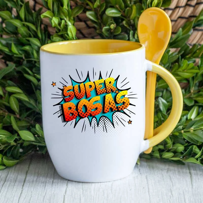 Puodelis su šaukšteliu "Super bosas"