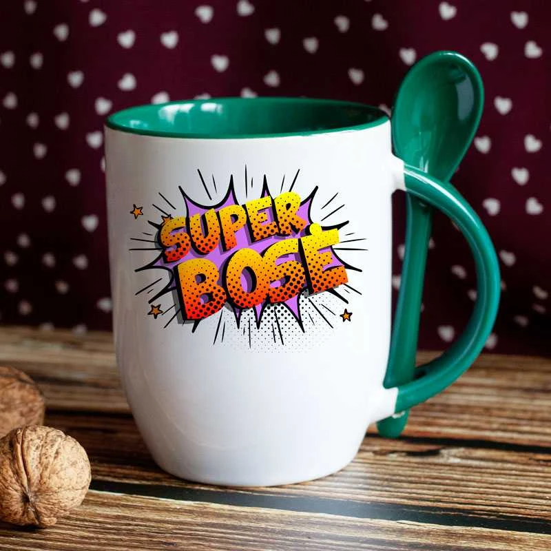 Puodelis su šaukšteliu "Super bosė"