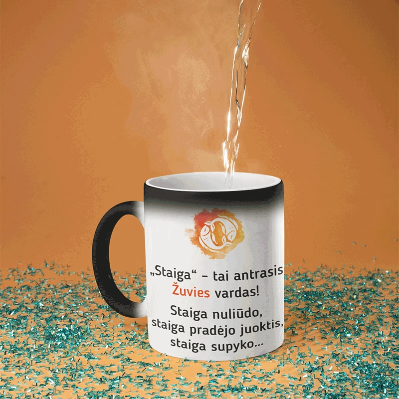 Puodelis su zodiako ženklu "Žuvys"