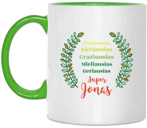 Puodelis "Tiesiog super Jonas"