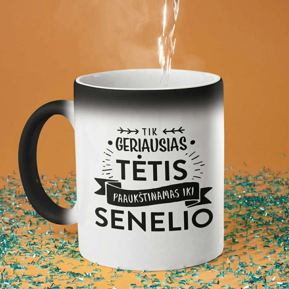 Puodelis "Tik geriausias tėtis paaukštinamas iki senelio"