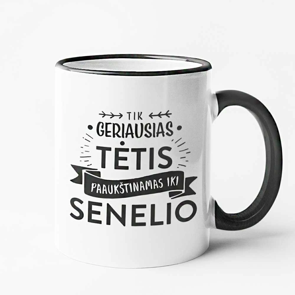 Puodelis "Tik geriausias tėtis paaukštinamas iki senelio"
