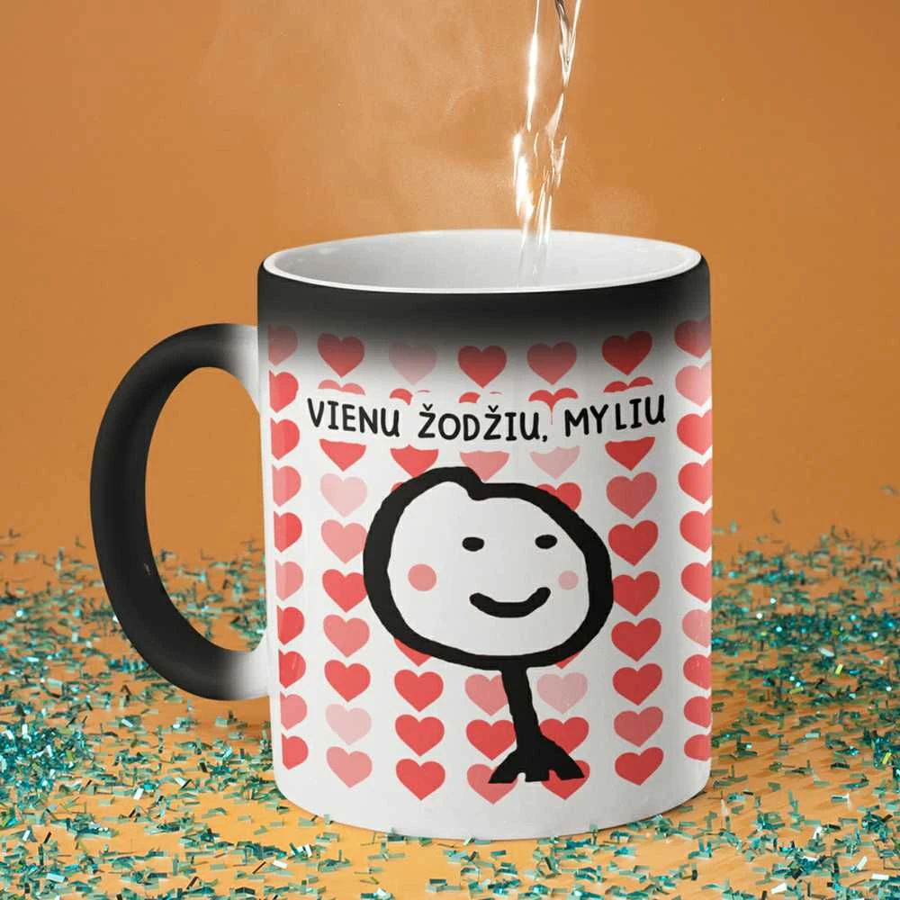 Puodelis "Vienu žodžiu, myliu"