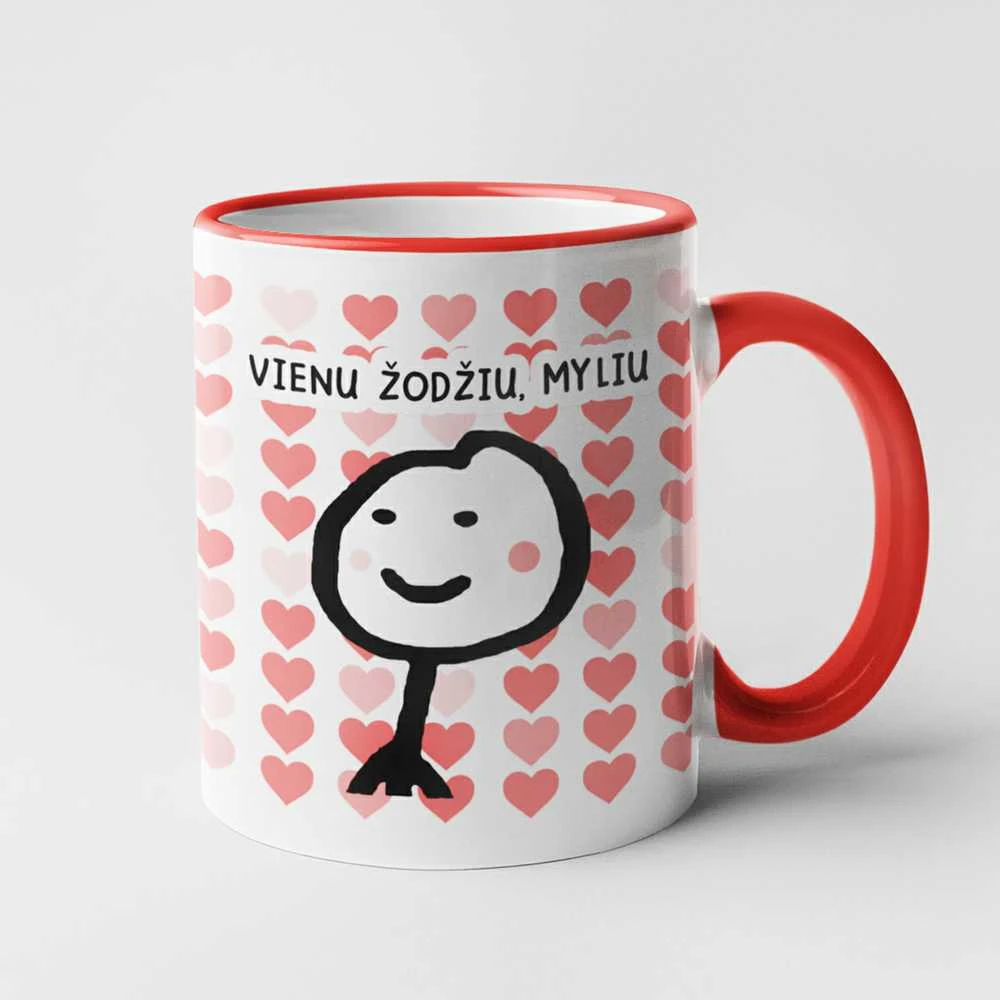 Puodelis "Vienu žodžiu, myliu"