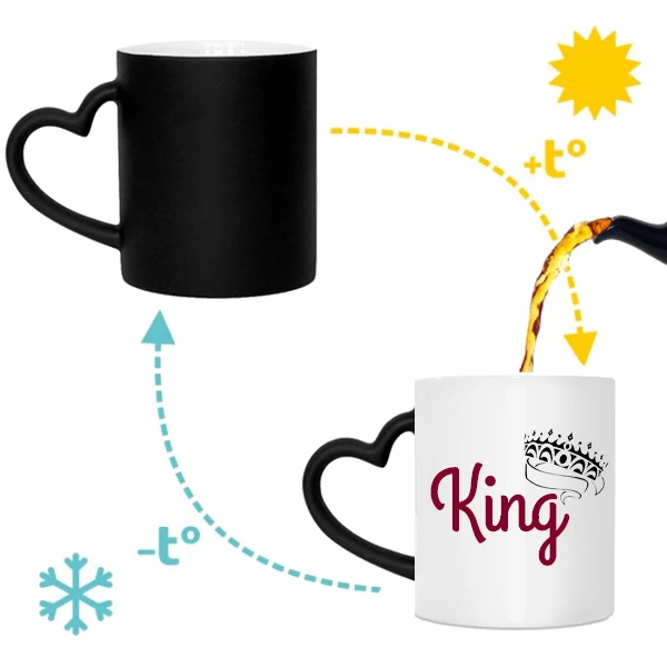 Puodelių komplektas porai "King & Queen"