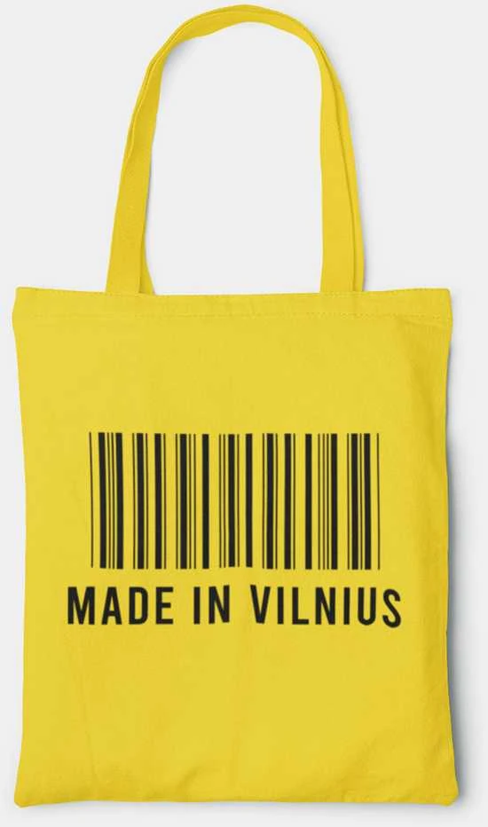 Spalvotas medžiaginis maišelis "Made in Vilnius"