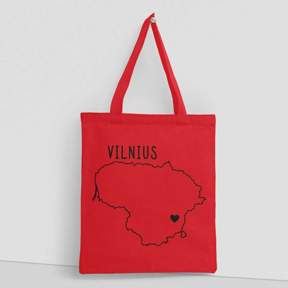 Spalvotas medžiaginis maišelis "Vilnius - širdis"