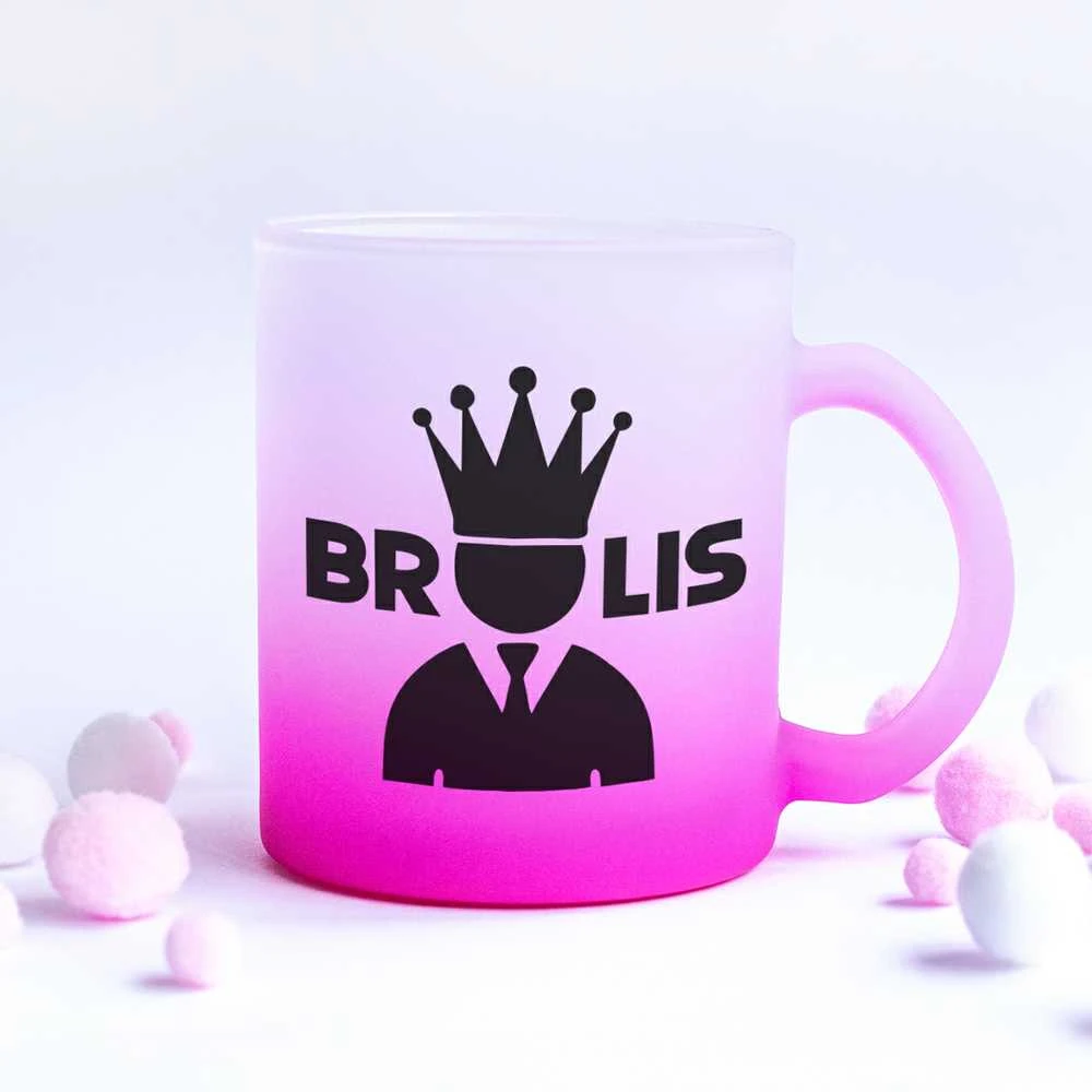 Stiklinis matinis puodelis "Brolis"