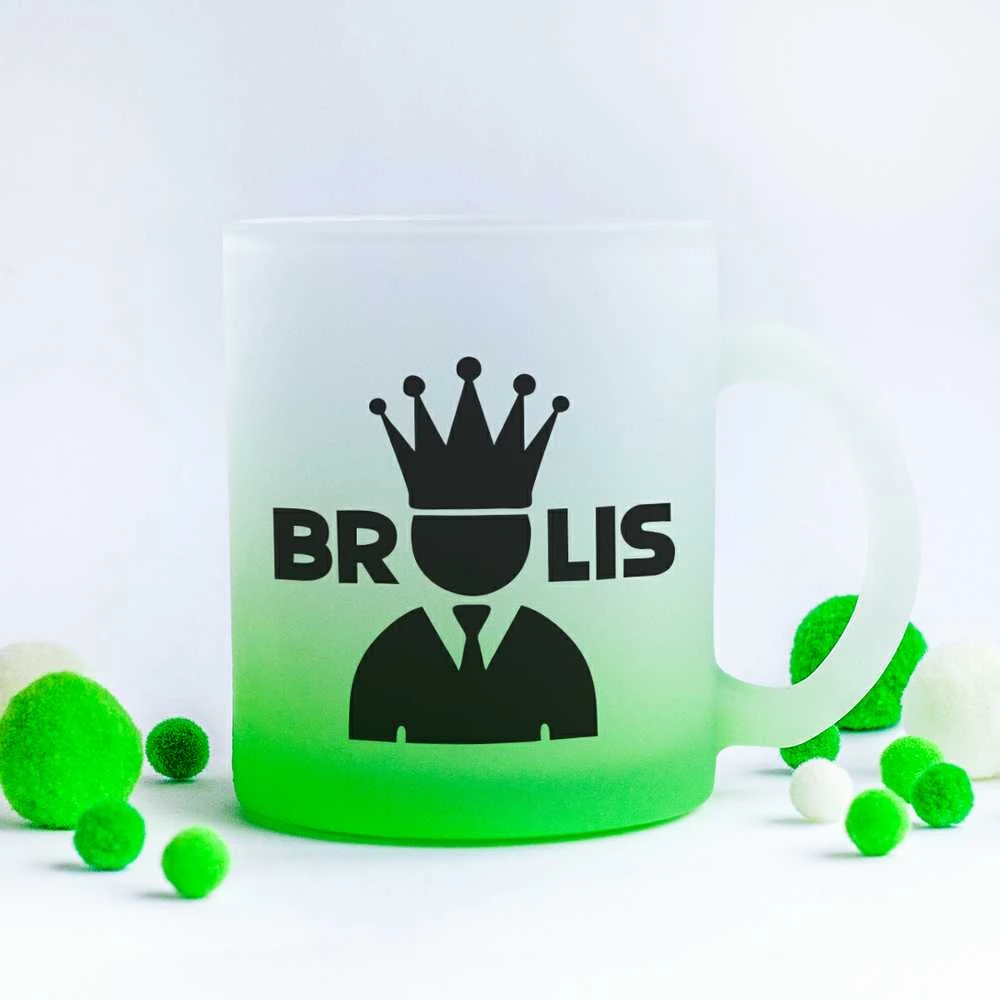Stiklinis matinis puodelis "Brolis"