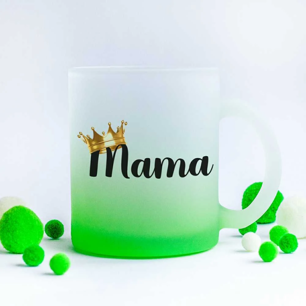 Stiklinis matinis puodelis "Mama"