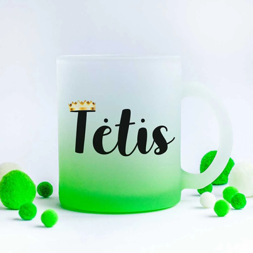 Stiklinis matinis puodelis "Tėtis"