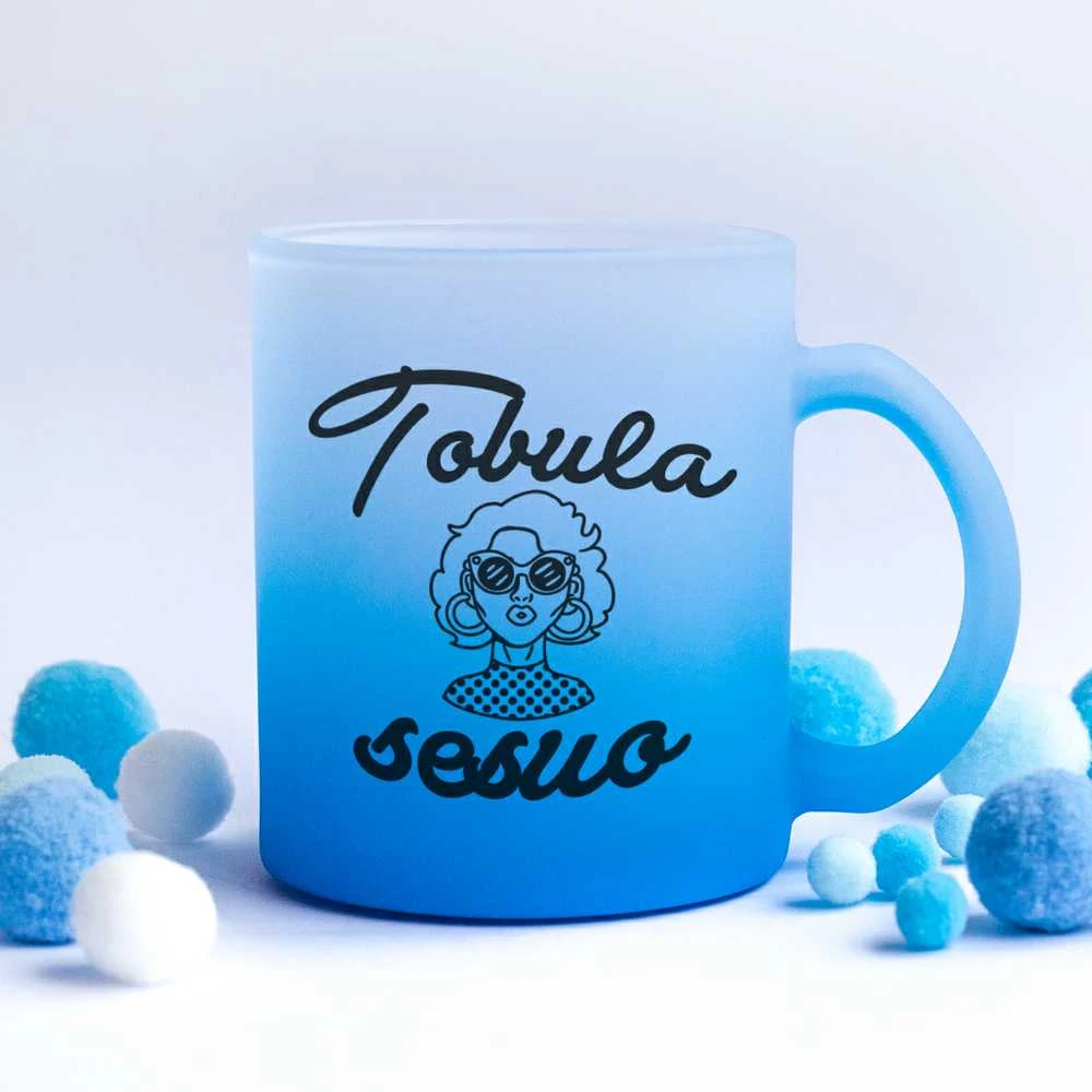 Stiklinis matinis puodelis "Tobula sesuo"
