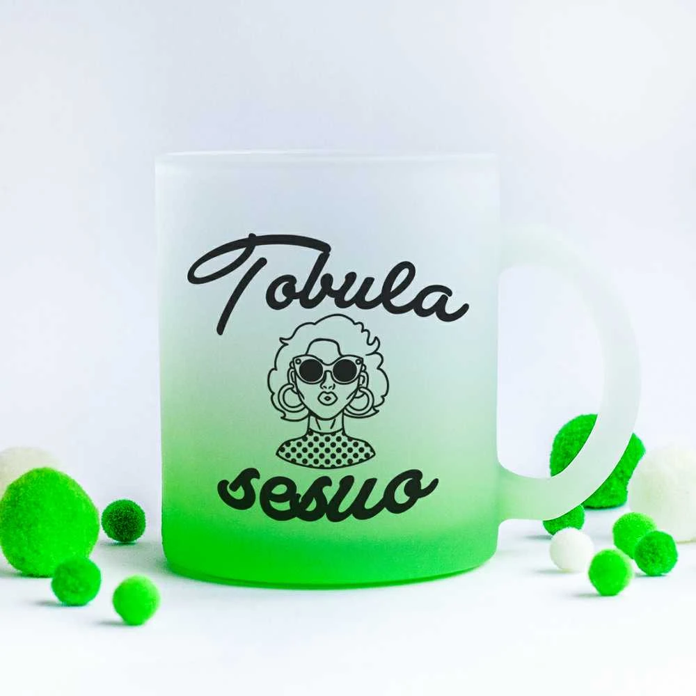Stiklinis matinis puodelis "Tobula sesuo"