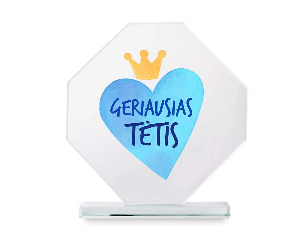 Stiklinis trofėjus dovanų dėžutėje "Geriausias tėtis"