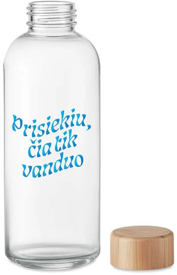 Stiklinis vandens butelis "Prisiekiu, čia tik vanduo" (650ml)
