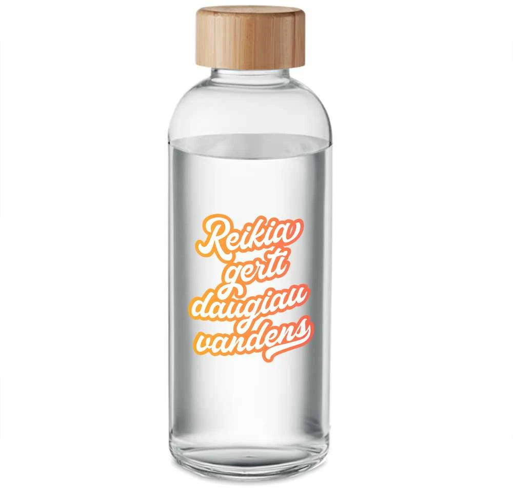 Stiklinis vandens butelis "Reikia gerti daugiau vandens" (650ml)