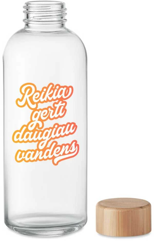 Stiklinis vandens butelis "Reikia gerti daugiau vandens" (650ml)
