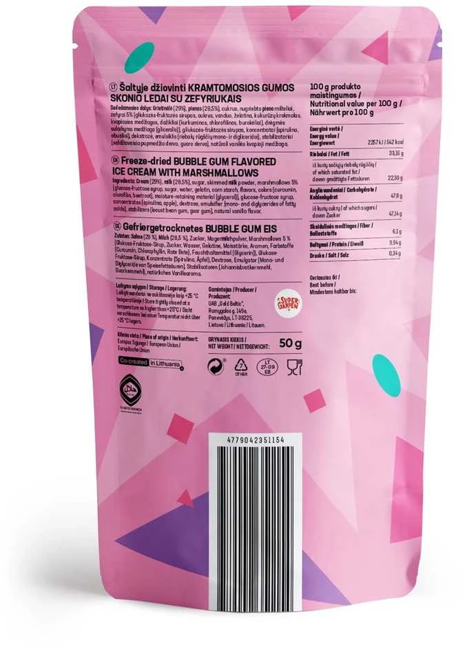 Supergarden STAR CANDIES šaltyje džiovinti kramtomosios gumos ledai, 50g