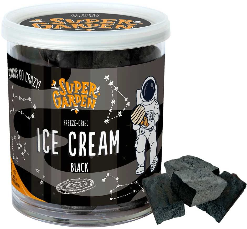 Supergarden SUPER GARDEN šaltyje džiovinti vaniliniai juodieji ledai, 35g
