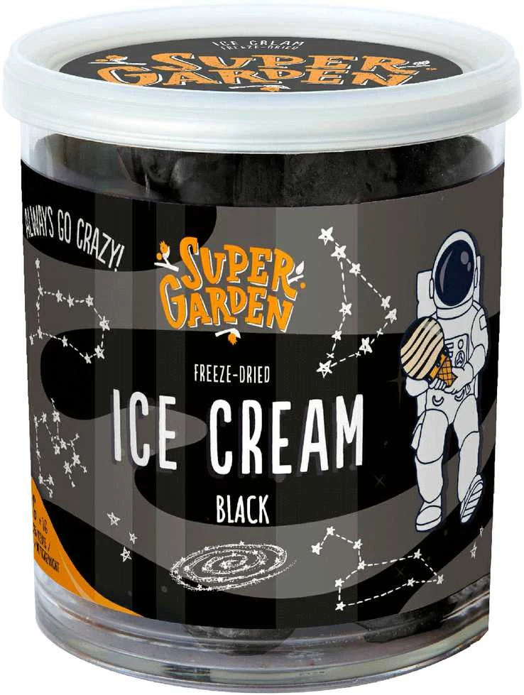 Supergarden SUPER GARDEN šaltyje džiovinti vaniliniai juodieji ledai, 35g