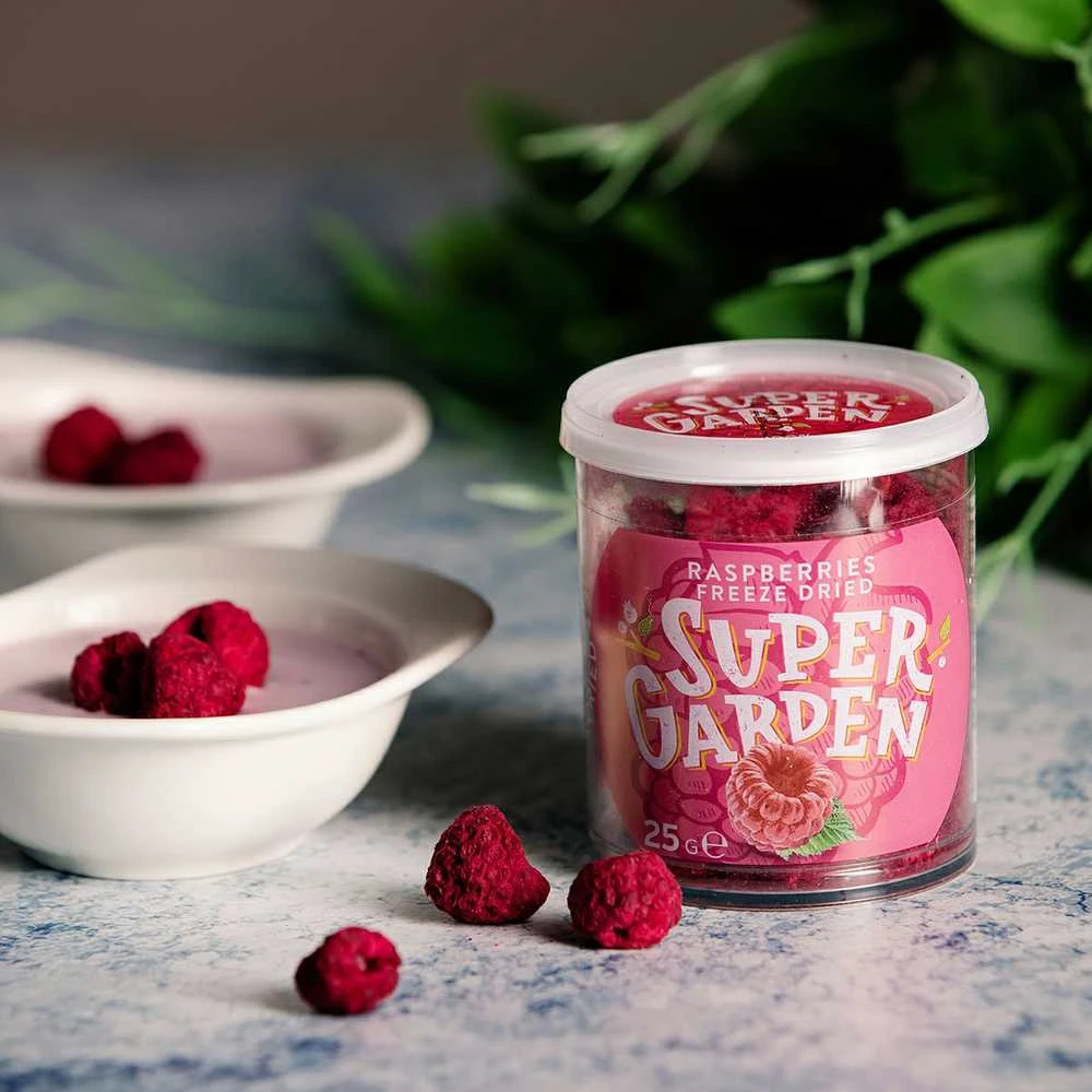 Supergarden SUPER GARDEN šaltyje džiovintos avietės, 25g