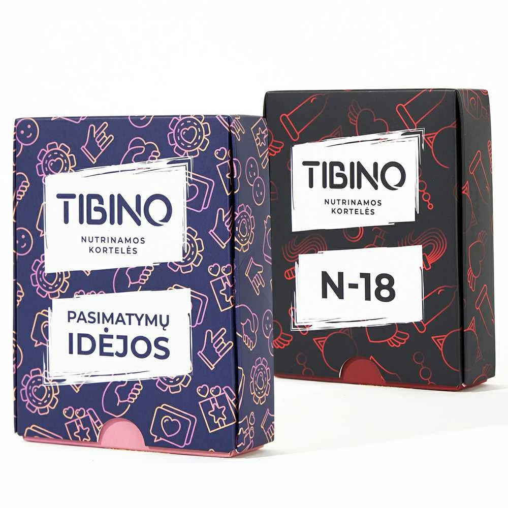 TIBINO nutrinamų kortelių komplektas "N-18" ir "Pasimatymų idėjos"