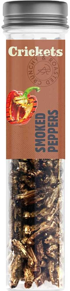 Traškūs skrudinti svirpliai "Smoked peppers"