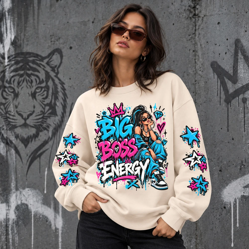 Unisex pastelinis džemperis "Big Boss Energy"