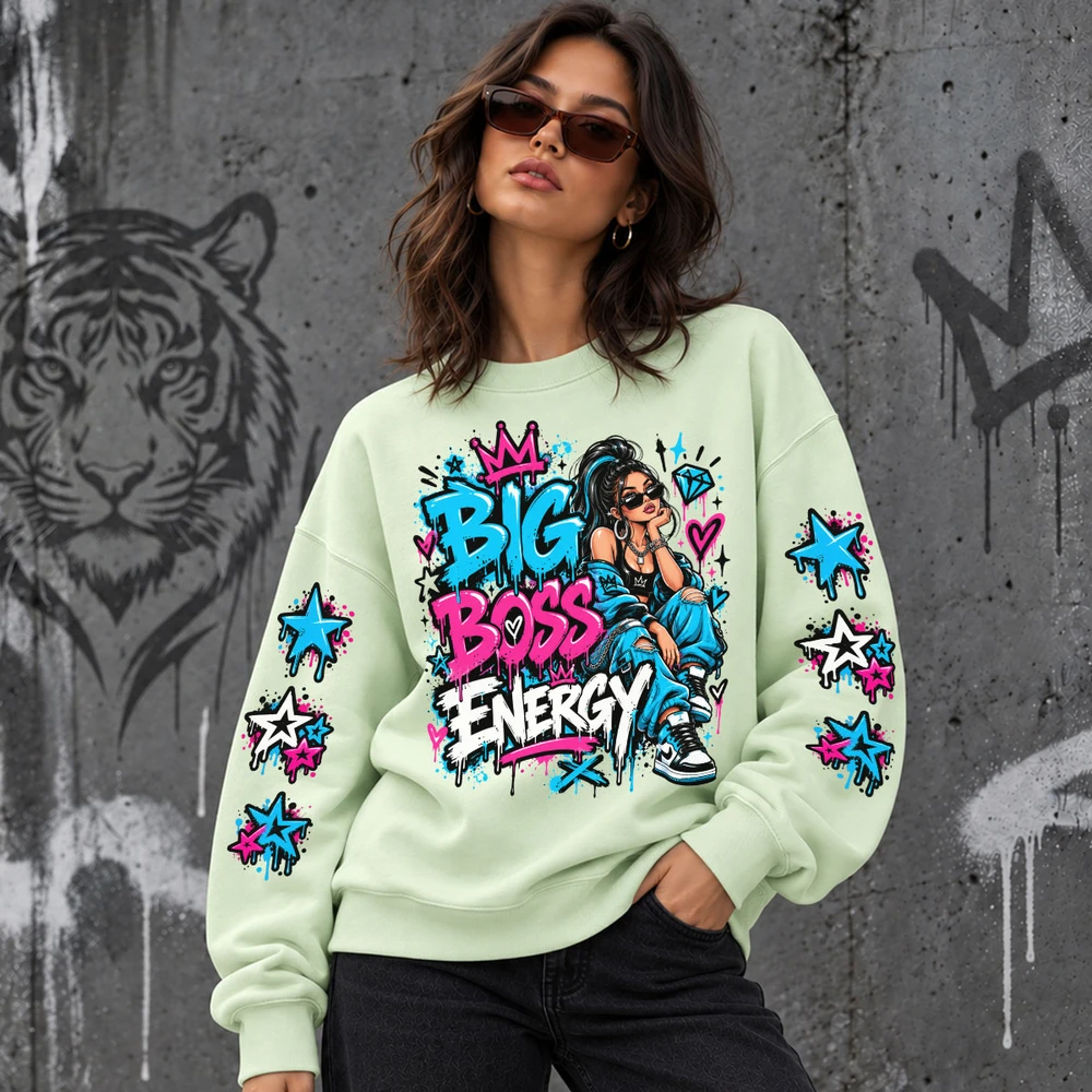 Unisex pastelinis džemperis "Big Boss Energy"