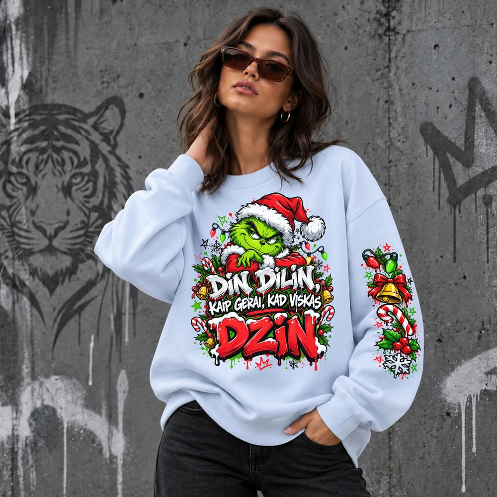 Unisex pastelinis džemperis "Din dilin, viskas dzin"
