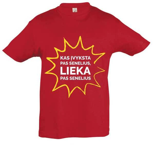 Vaikiški marškinėliai "Kas vyksta pas senelius - lieka pas senelius"