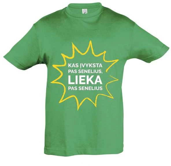 Vaikiški marškinėliai "Kas vyksta pas senelius - lieka pas senelius"