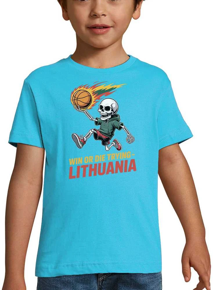 Vaikiški marškinėliai "Lithuania: win or die trying"