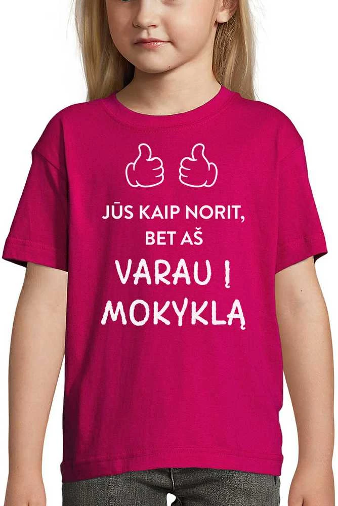 Vaikiški marškinėliai "Varau į mokyklą"