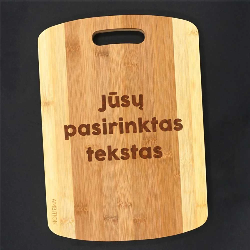 Dajar XL bambukinė pjaustymo lentelė su Jūsų pasirinktu tekstu