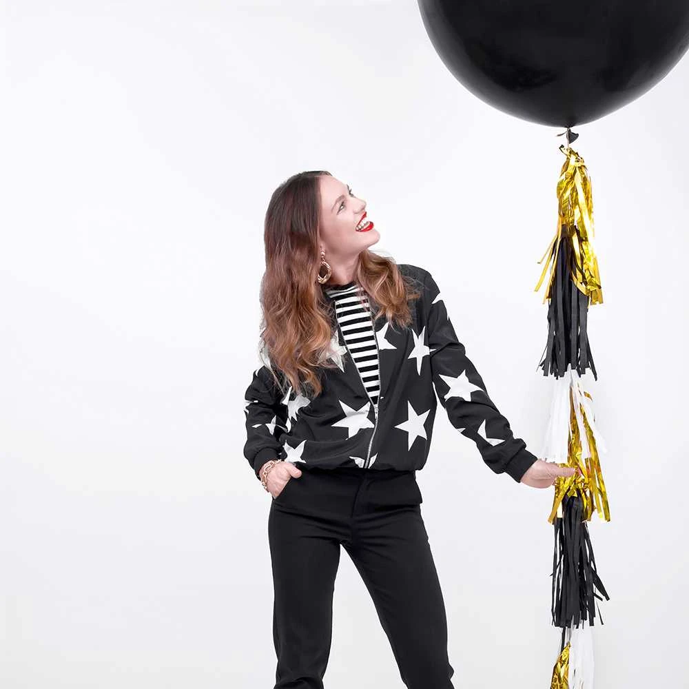 PartyDeco XXL apvalus juodas balionas (1 metras)