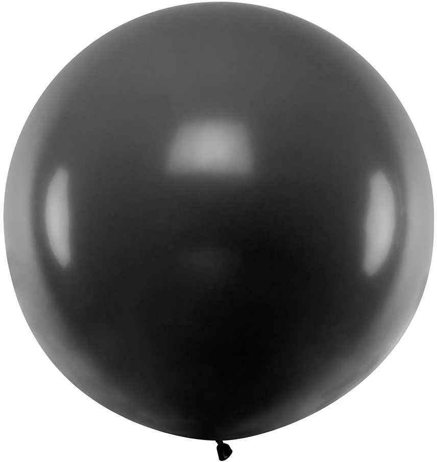 PartyDeco XXL apvalus juodas balionas (1 metras)
