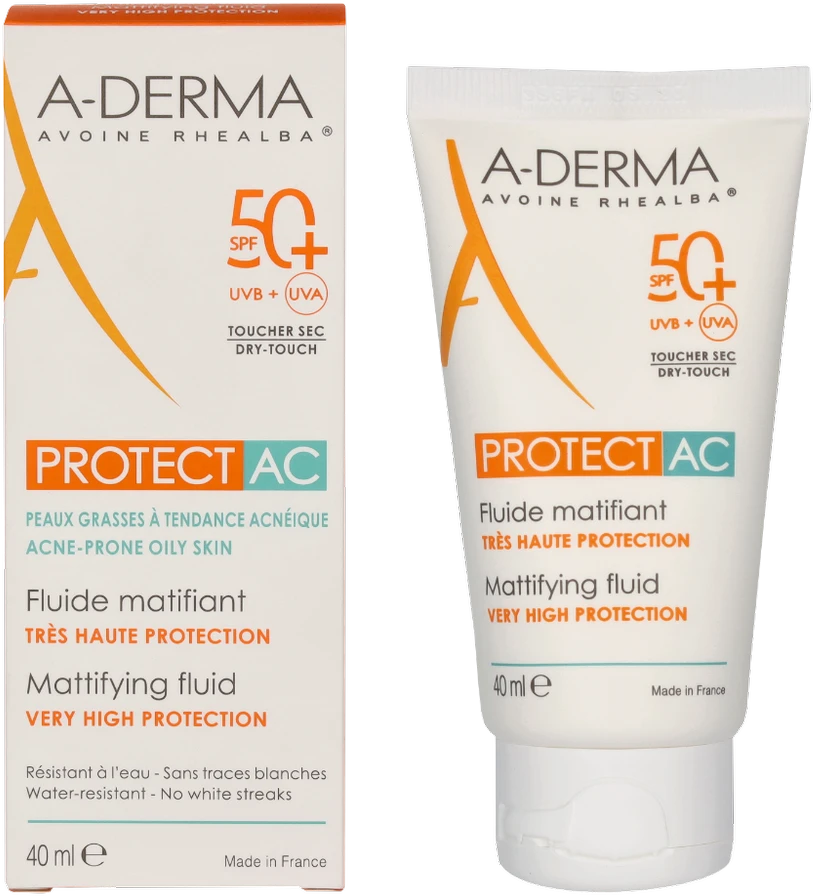 "A-Derma Protect AC" matinis skystis Spf50 + 40ml