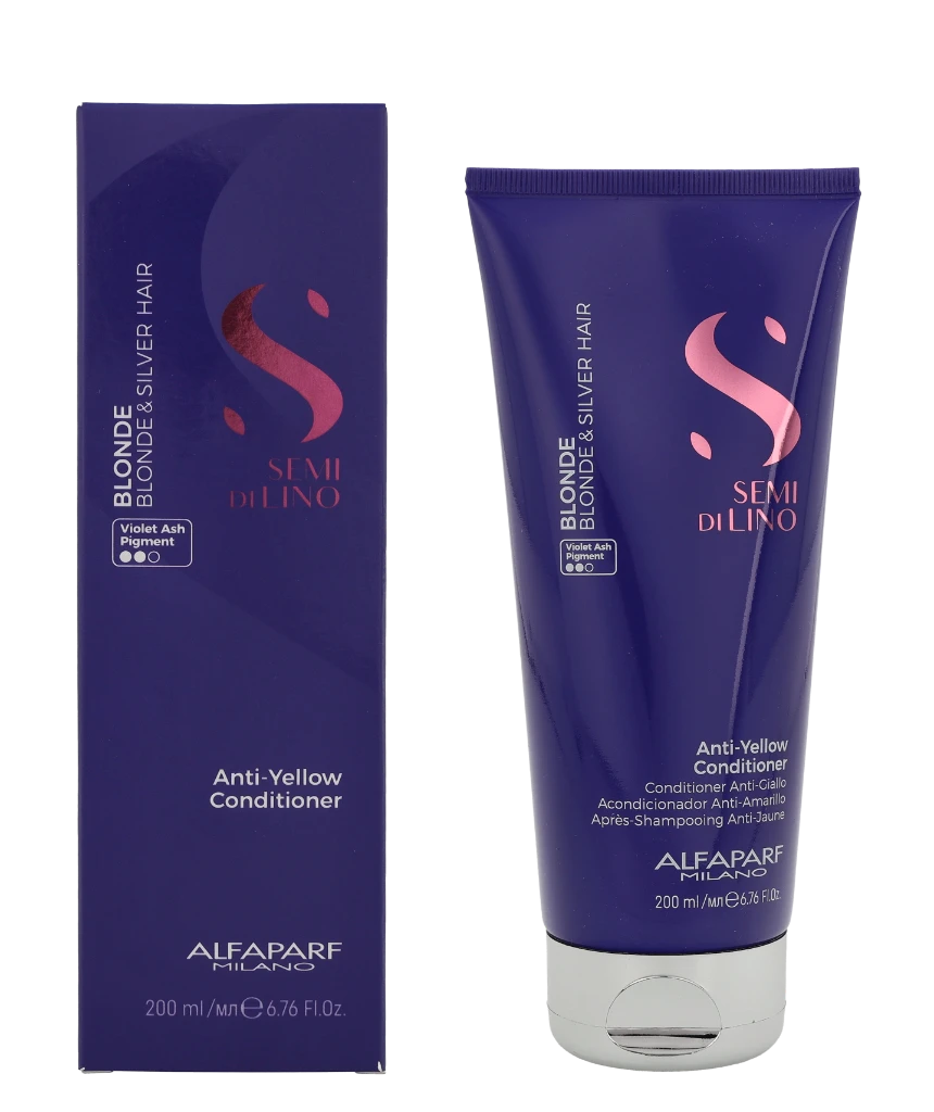 Alfaparf Milano Semi Di Lino Skirtas šviesiems plaukams and Sidabrinis kondicionierius 200ml