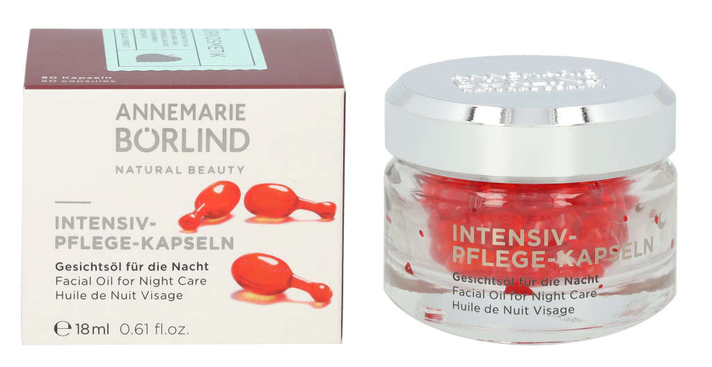 Annemarie Borlind Facial Oil For Night Care Ampules intensyvios naktinės priežiūros aliejaus kapsulės veidui, 18 ml