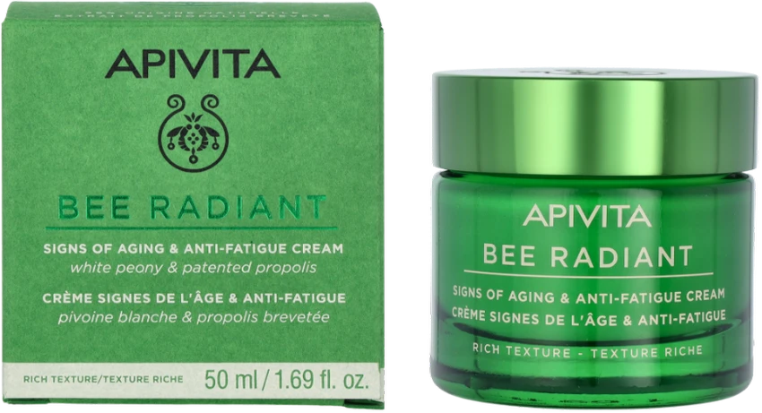 "Apivita Bee Radiant Kreminis Rich Texture" Kreminės turtingos tekstūros veido kremas 50ml