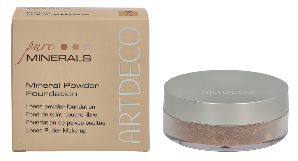 Artdeco Mineral Powder Nr.02 Natural beige Biri mineralinė pudra, 15 g
