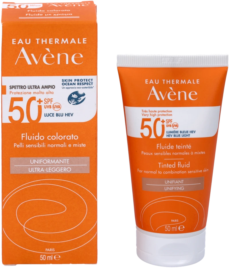 saugantis nuo saulės veido fluidas "Avène Colour Fluid" SPF50+ 50ml