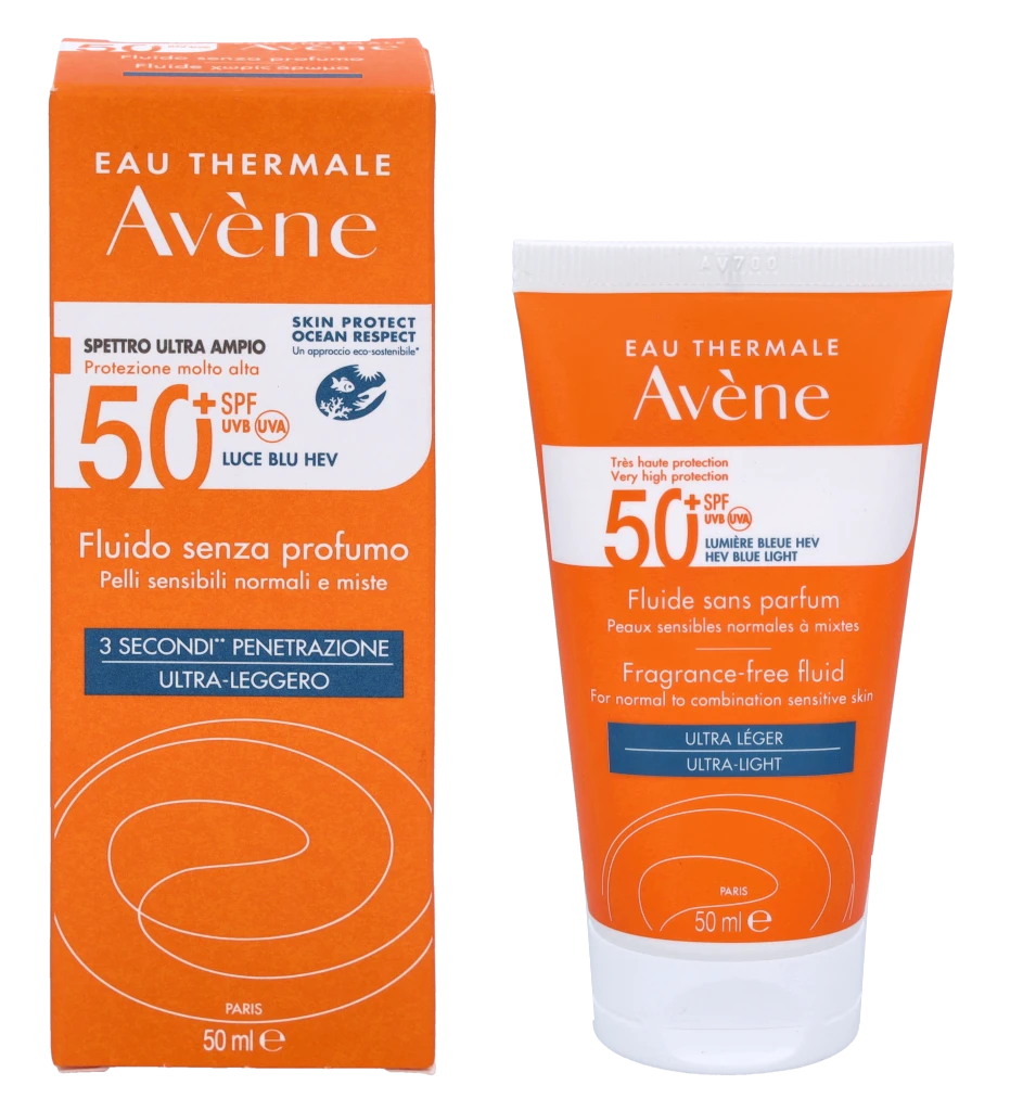apsauginis veido kremas Avène Unscented Fluid SPF 50+ 50ml